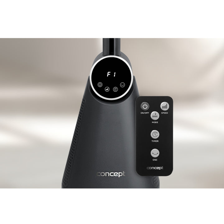 CONCEPT Torenventilator met afstandsbediening en timer -3 snelheden - Zwart