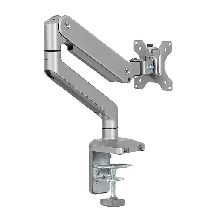 Ergo Office ER-447 1-Weg monitor beugel met gasveer 17 - 32 inch Dubbele arm tafelmontage Monitorarm Draaibaar Kantelbaar Draaibaar VESA 75 x 75 100 x 100 tot 10 kg Aluminium