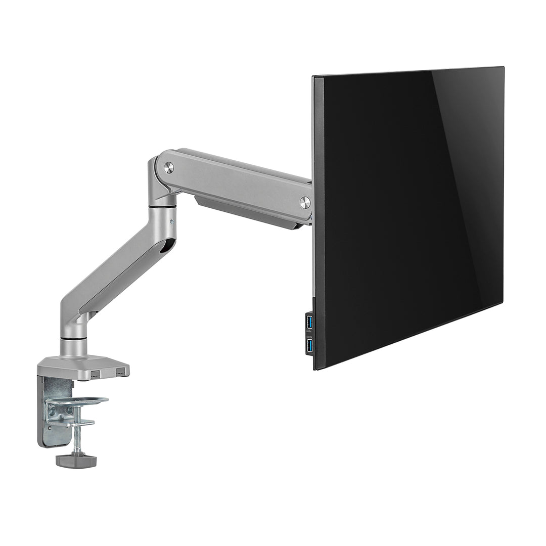 Ergo Office ER-447 1-Weg monitor beugel met gasveer 17 - 32 inch Dubbele arm tafelmontage Monitorarm Draaibaar Kantelbaar Draaibaar VESA 75 x 75 100 x 100 tot 10 kg Aluminium