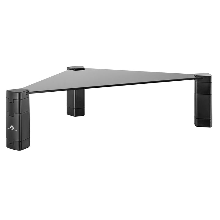 Maclean MC-935 Monitorstandaard Hoogteverstelbare Schermstandaard Laptopstandaard Hoekplankje Monitorverhoger van gehard glas Laptop Monitorstandaard tot max. 20kg Driehoekig