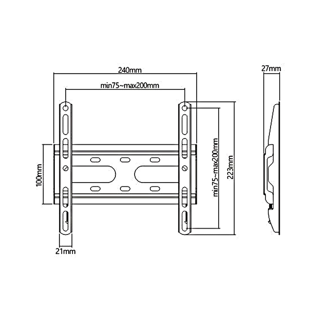 Maclean MC-937 Support mural pour TV LCD LED OLED QLED Plasma plat et incurvé 23-42 pouces support TV fin jusqu'à 45 kg Max Vesa 200 x 200