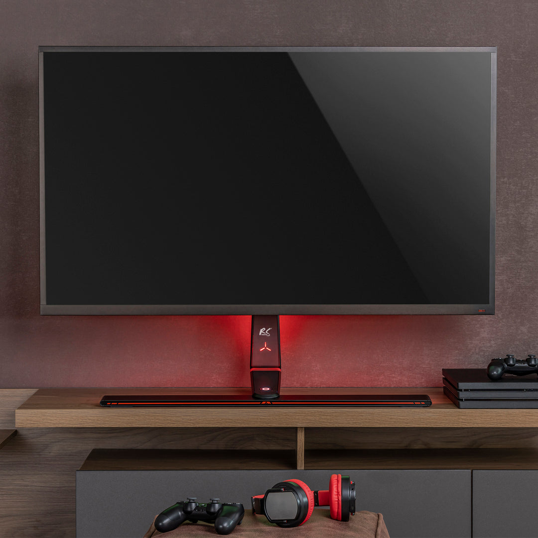 NanoRS RS167 Gaming-monitorstandaard Monitorbevestiging TV-beugelstandaard 32-55" RGB LED-verlichting in hoogte verstelbaar Draaibaar antelbaar max VESA 400x400, max. 40kg