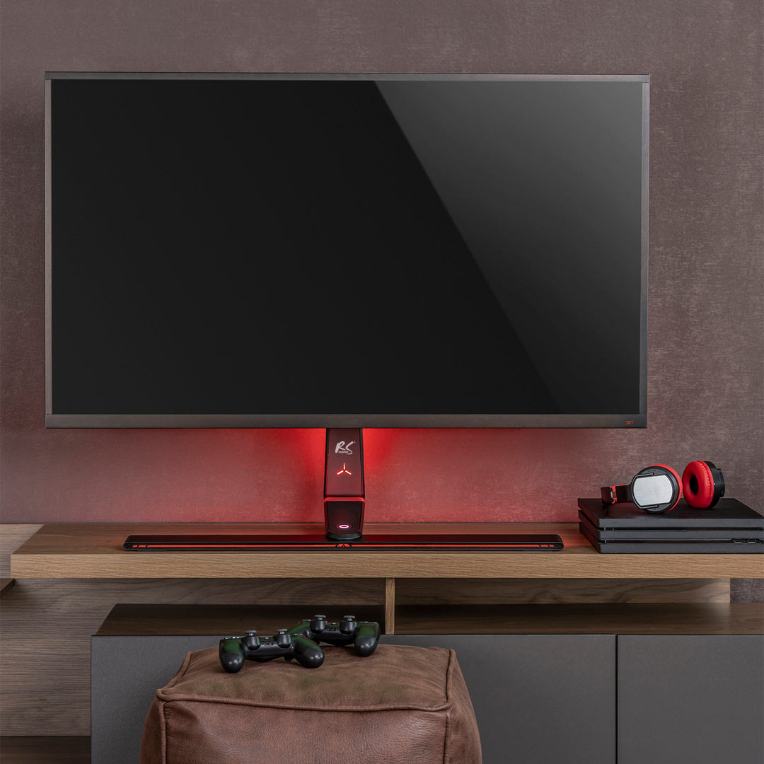 NanoRS RS167 Support de moniteur de jeu Support de moniteur TV Support 32-55" Éclairage LED RVB Hauteur réglable Pivotant Inclinaison Max VESA 400 x 400, Max 40 kg