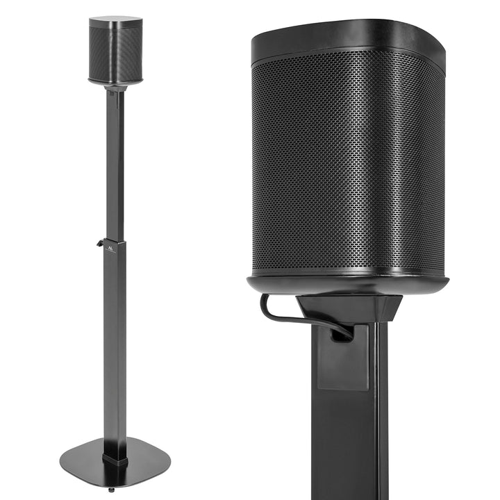 Maclean MC-940 Support de sol pour haut-parleur compatible avec Sonos One et One SL avec gestion des câbles, montage jusqu'à 10 kg