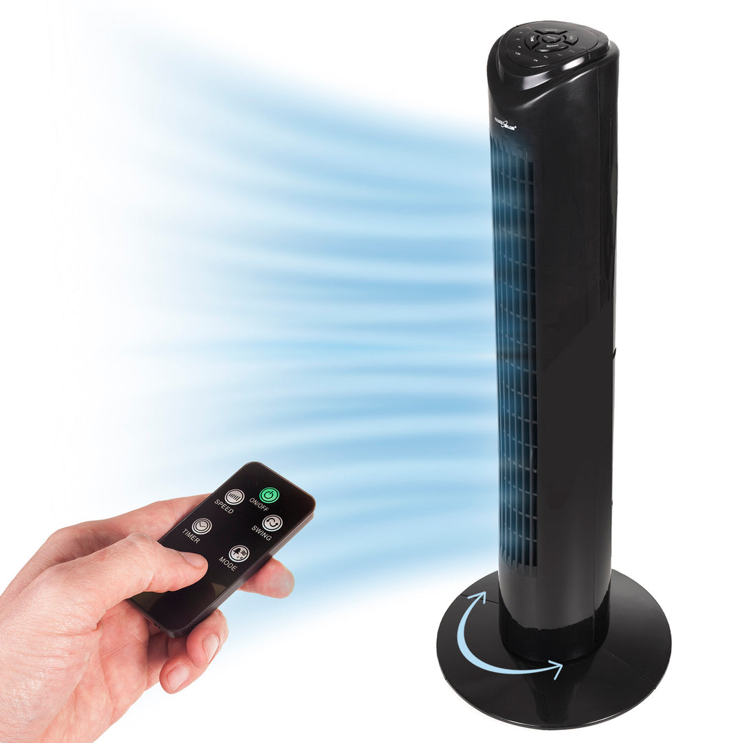 GreenBlue - Kolomventilator met afstandsbediening | 3 snelheden - 80° oscillatie | 45W - Timer - Hoogte 82 cm GB645