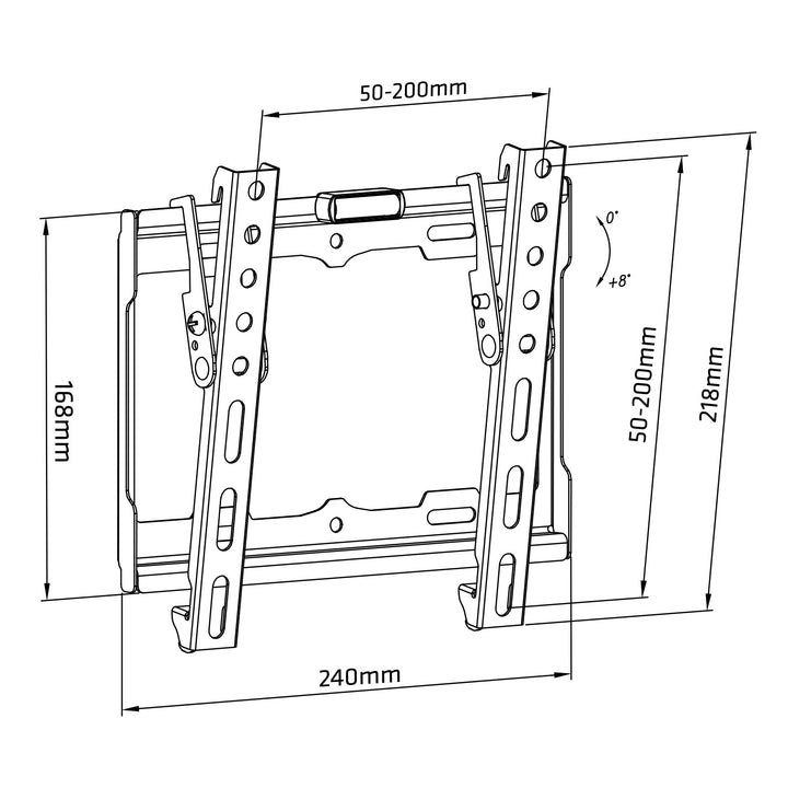 Maclean -TV-beugel / VESA 200x200, 13-42" / tot 25kg / zwart