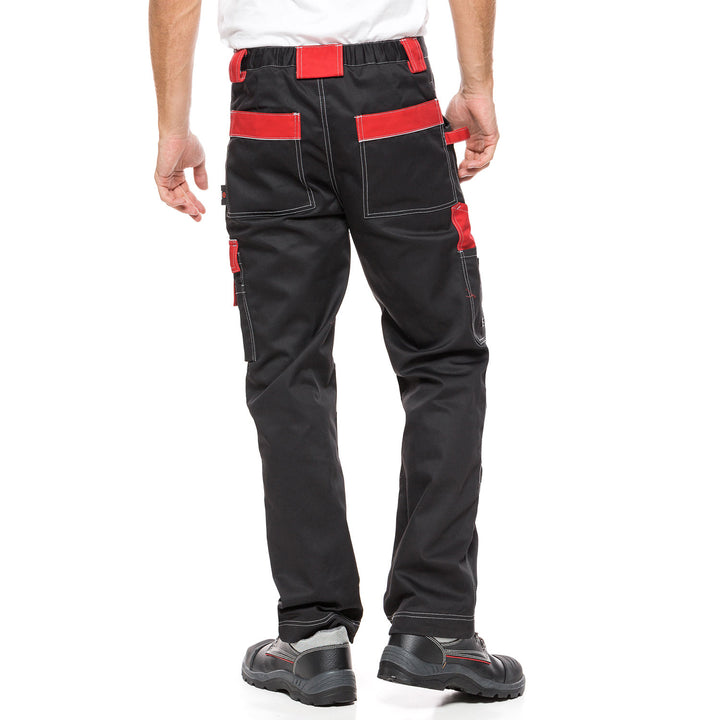 HELIOS BROEK ZWART / ROOD Maat 52. (94-98)