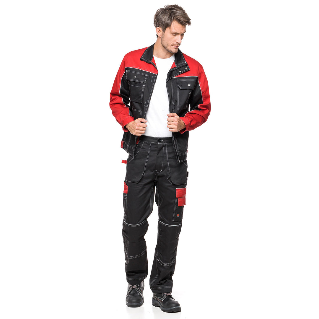 HELIOS BROEK ZWART / ROOD Maat 52. (94-98)