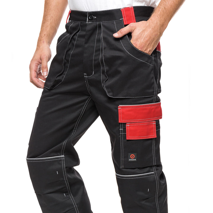 HELIOS BROEK ZWART / ROOD Maat 52. (94-98)