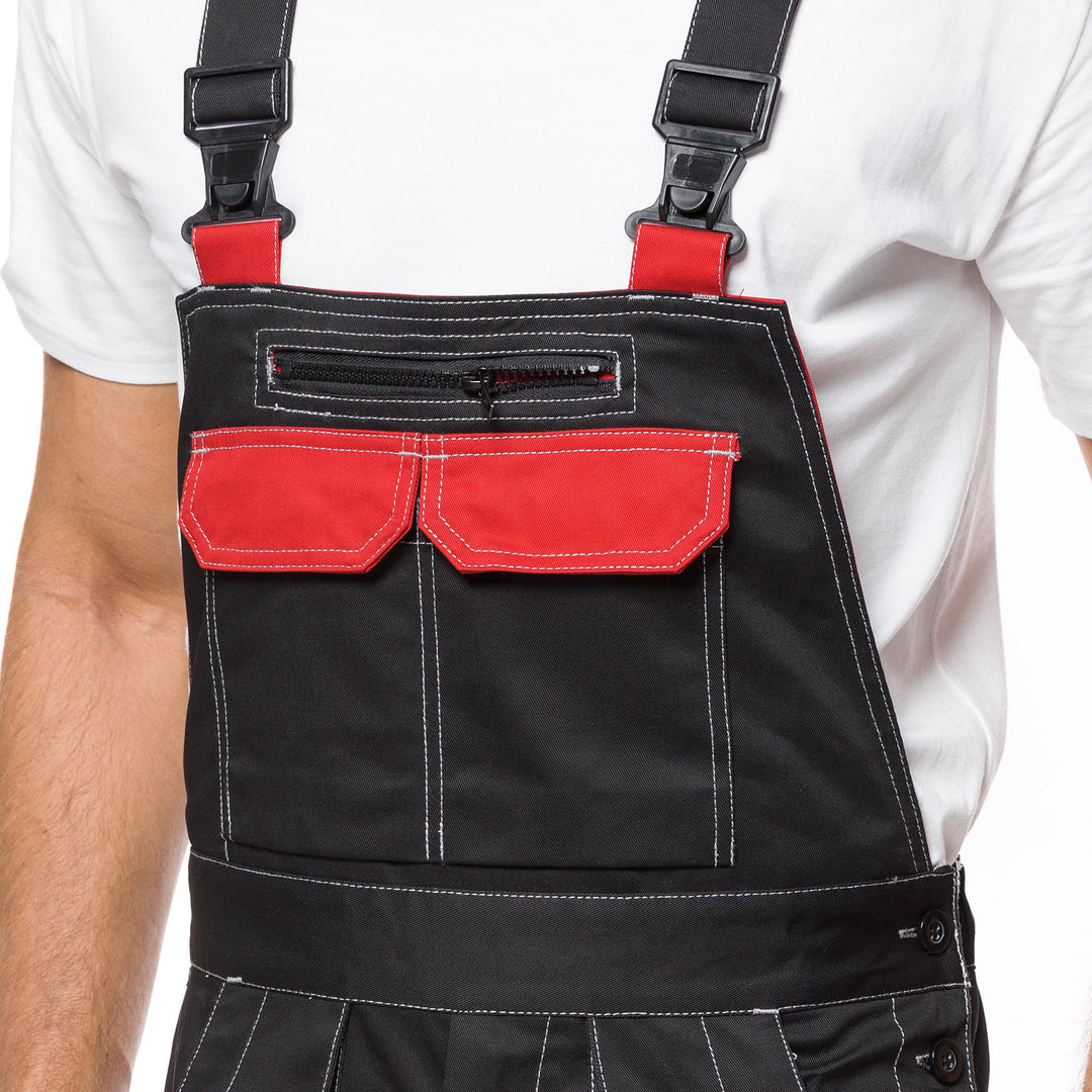 HELIOS BROEK ZWART EN ROOD Maat 54 (98-103)