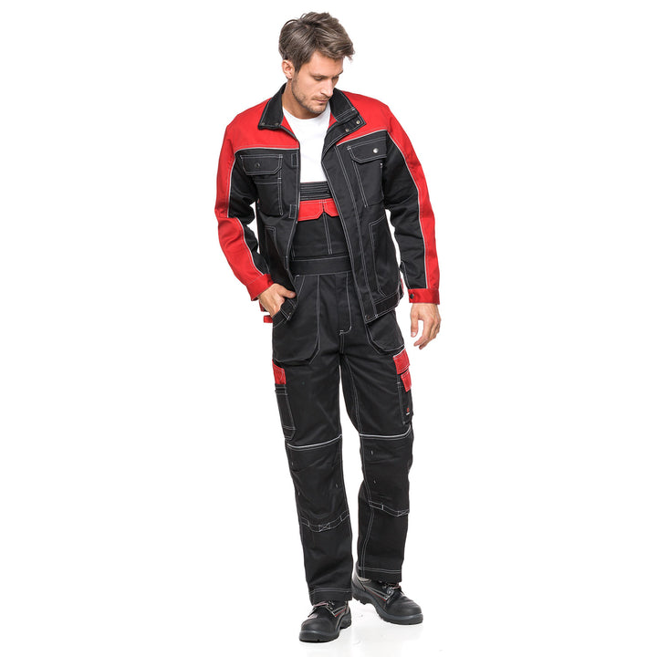 HELIOS BROEK ZWART EN ROOD Maat 58 (108-113)