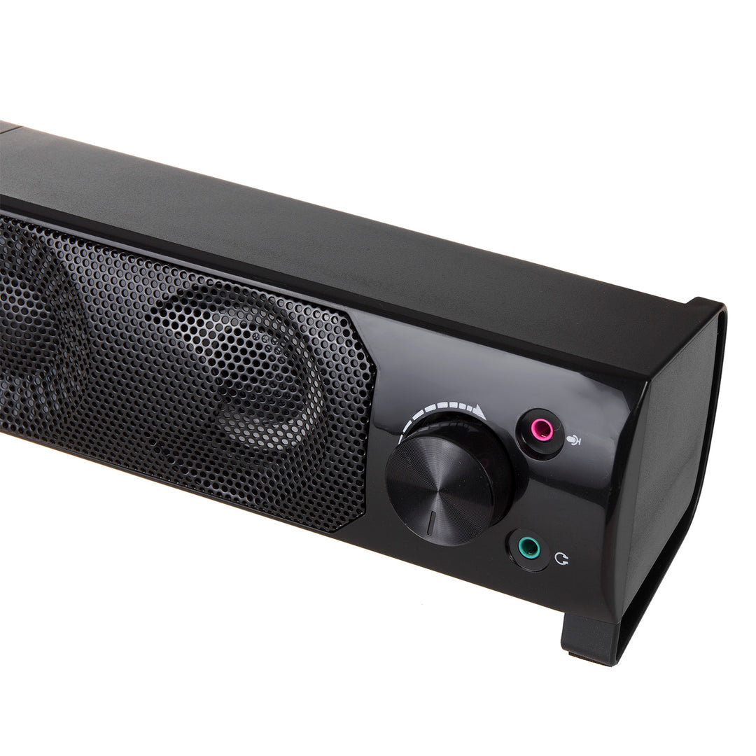 Audiocore AC955 2 in 1 2.0 PC-luidsprekers met Soundbar-functie RGB-achtergrondverlichting Stereoluidsprekers 2x3W RMS AUX 3,5 mm USB-voeding