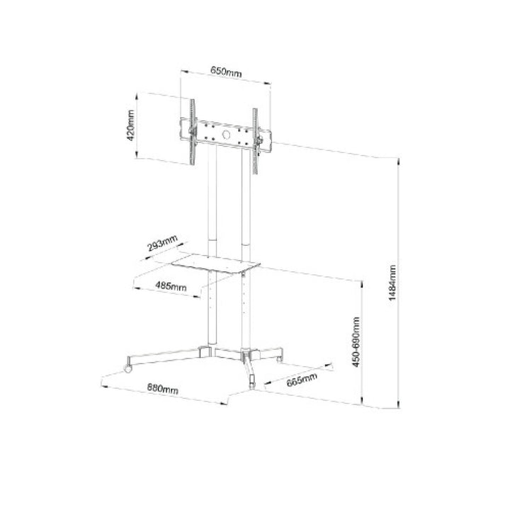 Universele TV-houder met plank TV-bevestiging 30-65" standaard VESA 600x400 tot 60kg
