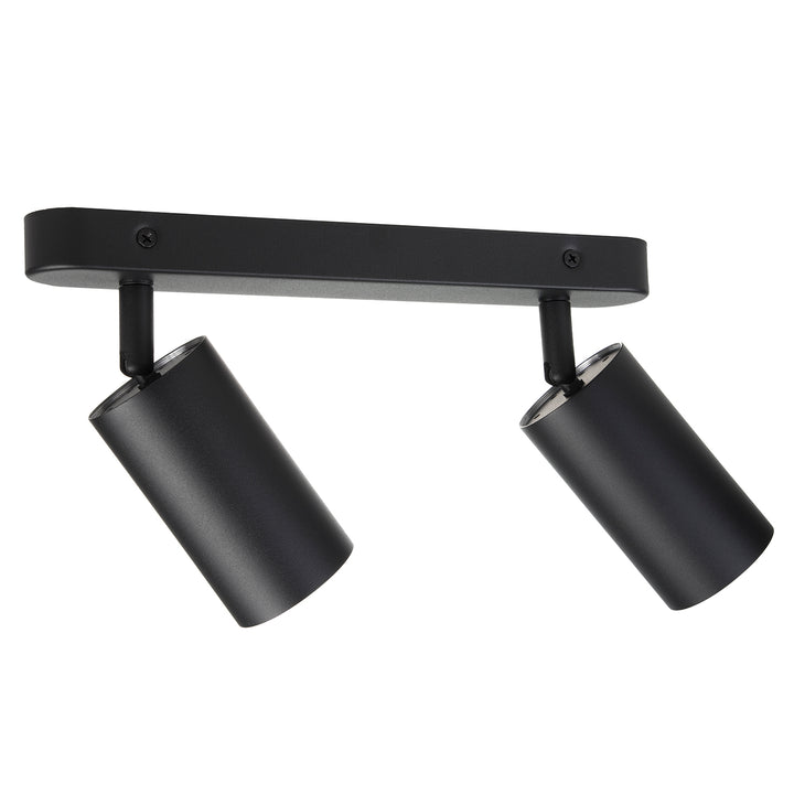 Maclean MCE452 B Plafondspot voor 2x LED 2xGU10 Fitting voor LED & halogeenlampen tot 35W Plafondlamp Wandspot 55x100mm Draaibaar zwenkbaar
