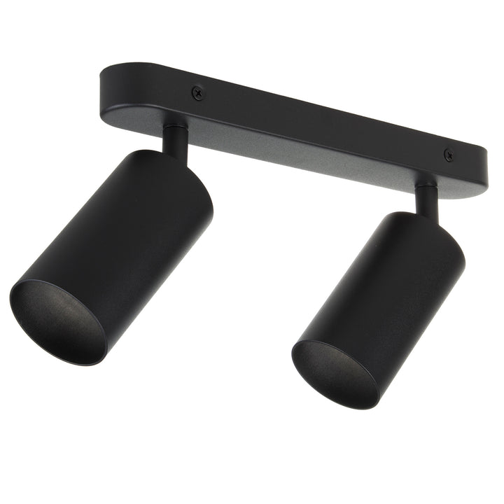 Maclean MCE452 B Plafondspot voor 2x LED 2xGU10 Fitting voor LED & halogeenlampen tot 35W Plafondlamp Wandspot 55x100mm Draaibaar zwenkbaar