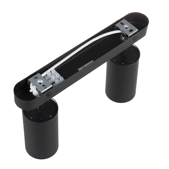 Maclean MCE452 B Plafondspot voor 2x LED 2xGU10 Fitting voor LED & halogeenlampen tot 35W Plafondlamp Wandspot 55x100mm Draaibaar zwenkbaar