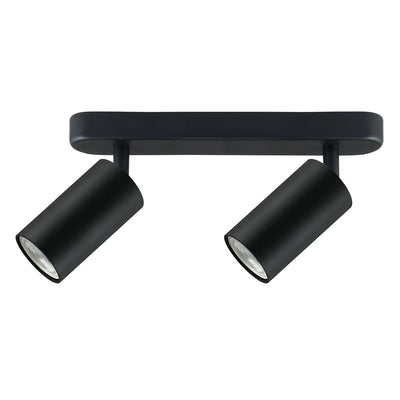 Maclean MCE452 B Plafondspot voor 2x LED 2xGU10 Fitting voor LED & halogeenlampen tot 35W Plafondlamp Wandspot 55x100mm Draaibaar zwenkbaar