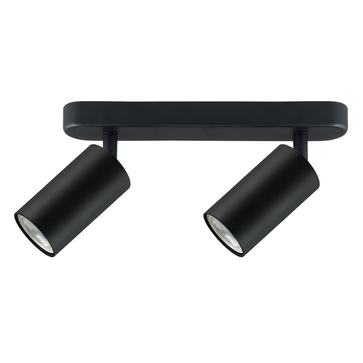 Maclean MCE452 B Plafondspot voor 2x LED 2xGU10 Fitting voor LED & halogeenlampen tot 35W Plafondlamp Wandspot 55x100mm Draaibaar zwenkbaar