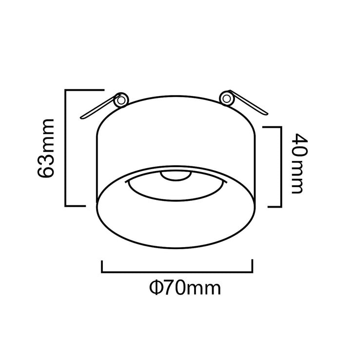 Maclean encastrable / tube, spot, rond, aluminium, GU5.3, 70x40mm, blanc, MCE457 W/W