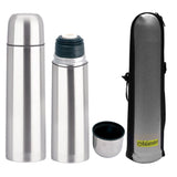 Thermos geïsoleerde fles met drinkbeker en draagtas voor warme of koude dranken (750ml)