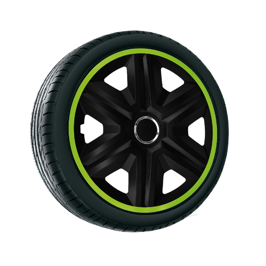 Universele wieldoppen 15" NRM Fast Lux groen 4 stuks