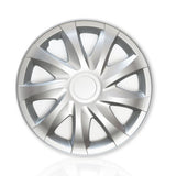 Universele wieldoppen 16" Draco zilver opdrukbaar 4 stuks