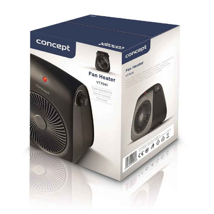 Concept VT7041 Ventilatorkachel 2 werkingsniveaus 1000 / 2000W, thermostaatfunctie