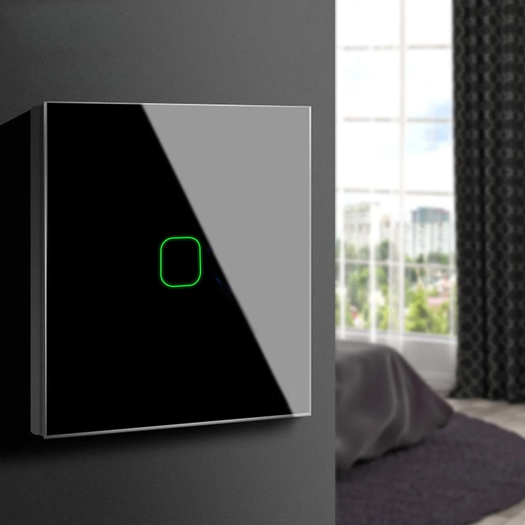 Maclean - Aanraakschakelaar Slimme WiFi Touch Light Switch compatibel met Tuya APP Wandschakelaar | Glazen schakelaar met kleur veranderende LED-verlichting