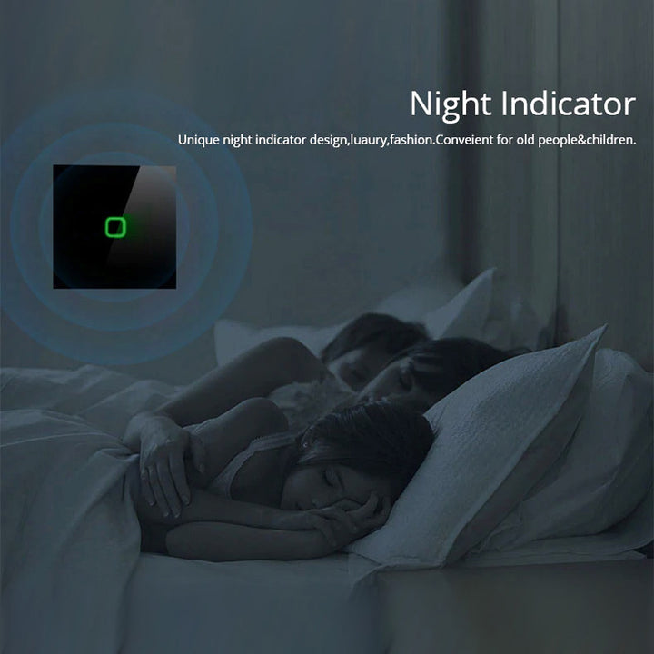 Maclean - Aanraakschakelaar Slimme WiFi Touch Light Switch compatibel met Tuya APP Wandschakelaar | Glazen schakelaar met kleur veranderende LED-verlichting