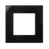 Maclean MCE730B Glazen framepaneel 86 x 86 mm voor stopcontact Modulaire wandcontactdoos Inbouwdoos Inbouwmontage Zwart