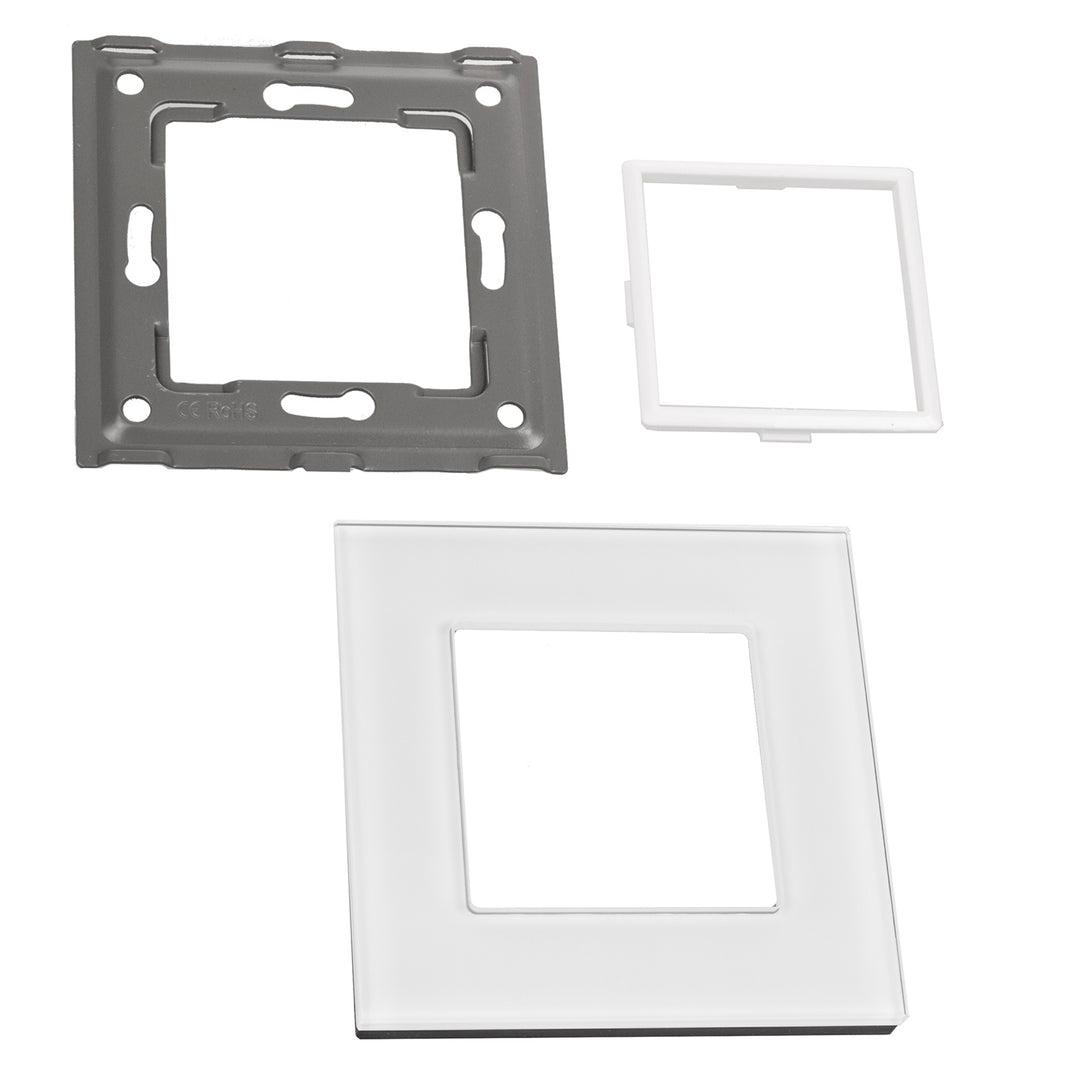 Maclean - Glazen frame voor contactdoos - Modulaire wandcontactdoos Inbouw wandcontactdoos Inbouw (glasraam voor wandcontactdoos, wit)