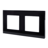 Maclean MCE729B 2-weg glazen framepaneel 157 x 86 mm voor stopcontact Modulaire wandcontactdoos Inbouwdoos Inbouwmontage Zwart