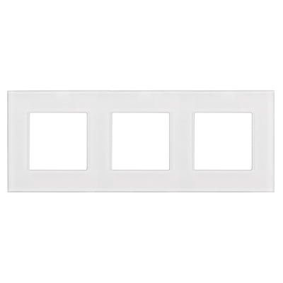 Maclean - 3-voudig glazen frame voor contactdoos - Modulaire wandcontactdoos inbouw (3-voudig glasframe voor wandcontactdoos, wit)