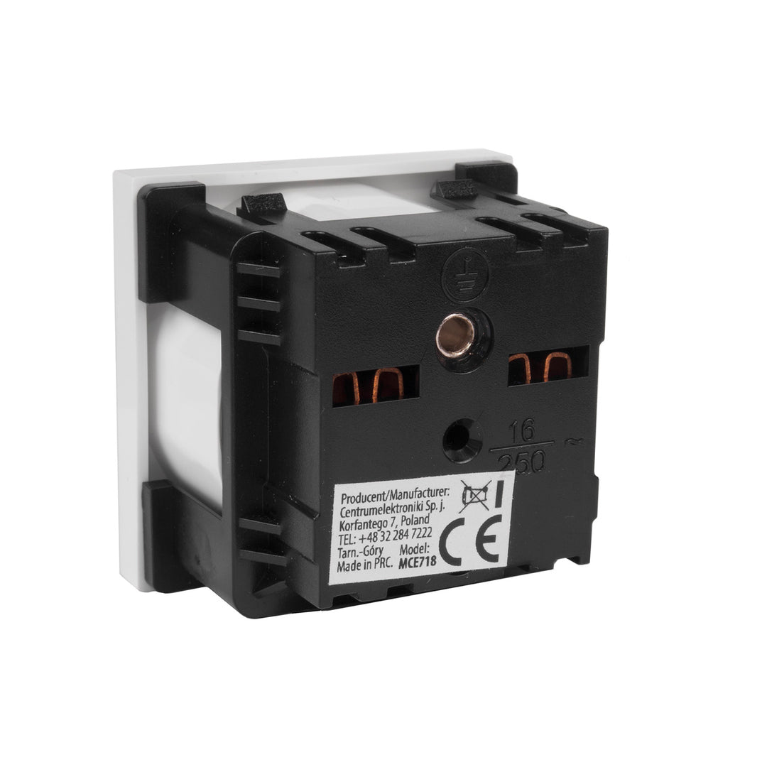 Maclean E-type (Frans) stopcontact, geschikt voor glasramen, wit MCE718W