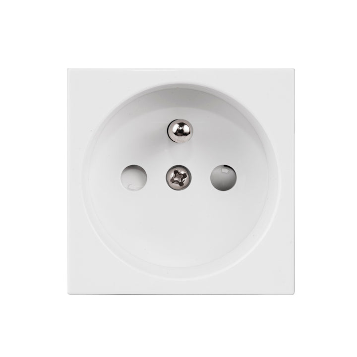 Maclean E-type (Frans) stopcontact, geschikt voor glasramen, wit MCE718W