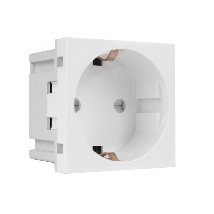 Maclean - Prise murale encastrable Schuko sans cadre Prise de protection Prise murale modulaire prise murale encastrable (Schuko wall socket, white)