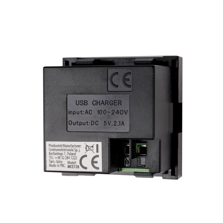 Maclean MCE728B Prise USB Chargeur 2 x Ports USB jusqu'à 2,1 A Charge Rapide Prise Modulaire Encastrable Prise Encastrée Noir