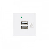 Maclean - USB wandcontactdoos lader 2x USB aansluiting tot 2.1A Snelladen Modulaire wandcontactdoos inbouw (USB wandcontactdoos 2.1A, wit)