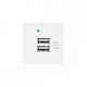 Maclean - USB wandcontactdoos lader 2x USB aansluiting tot 2.1A Snelladen Modulaire wandcontactdoos inbouw (USB wandcontactdoos 2.1A, wit)
