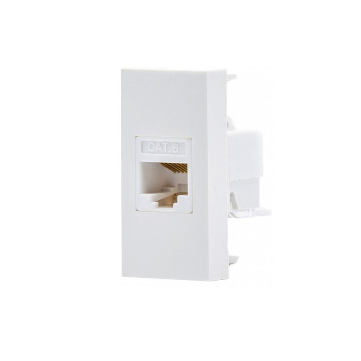 Maclean MCE725W LAN-aansluiting CAT.6 Universele netwerkaansluiting Modulaire wandcontactdoos Inbouwdoos Inbouw Wit