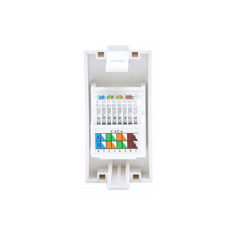 Maclean MCE725W LAN-aansluiting CAT.6 Universele netwerkaansluiting Modulaire wandcontactdoos Inbouwdoos Inbouw Wit