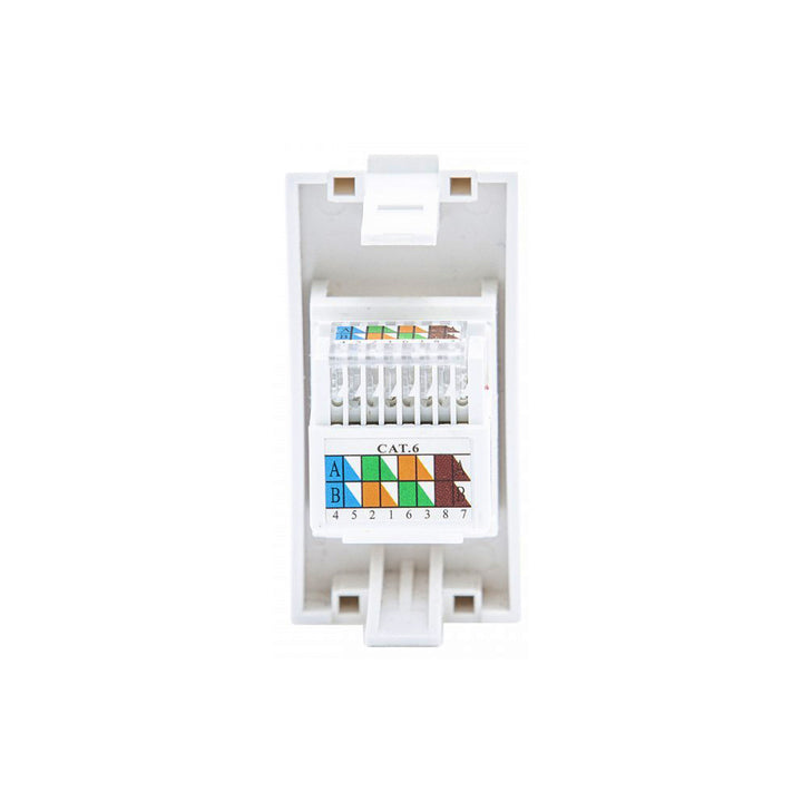 Maclean MCE725W LAN-aansluiting CAT.6 Universele netwerkaansluiting Modulaire wandcontactdoos Inbouwdoos Inbouw Wit