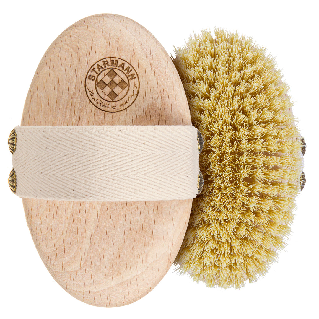 STARMANN 5/010 brosse de gommage corporel naturel brosse de Massage Exfoliation sèche Tampico bois de hêtre améliore la Circulation sanguine