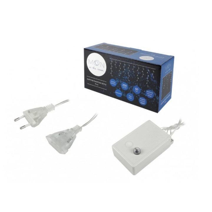 ML42N LED Fairy Lights Verlichtingsgordijn 5m 250 LED Deco Verlichting voor Binnen en Buiten 8 Licht Modes Icicle (Blauw)
