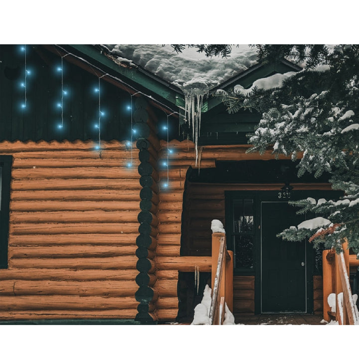 ML42N LED Fairy Lights Verlichtingsgordijn 5m 250 LED Deco Verlichting voor Binnen en Buiten 8 Licht Modes Icicle (Blauw)