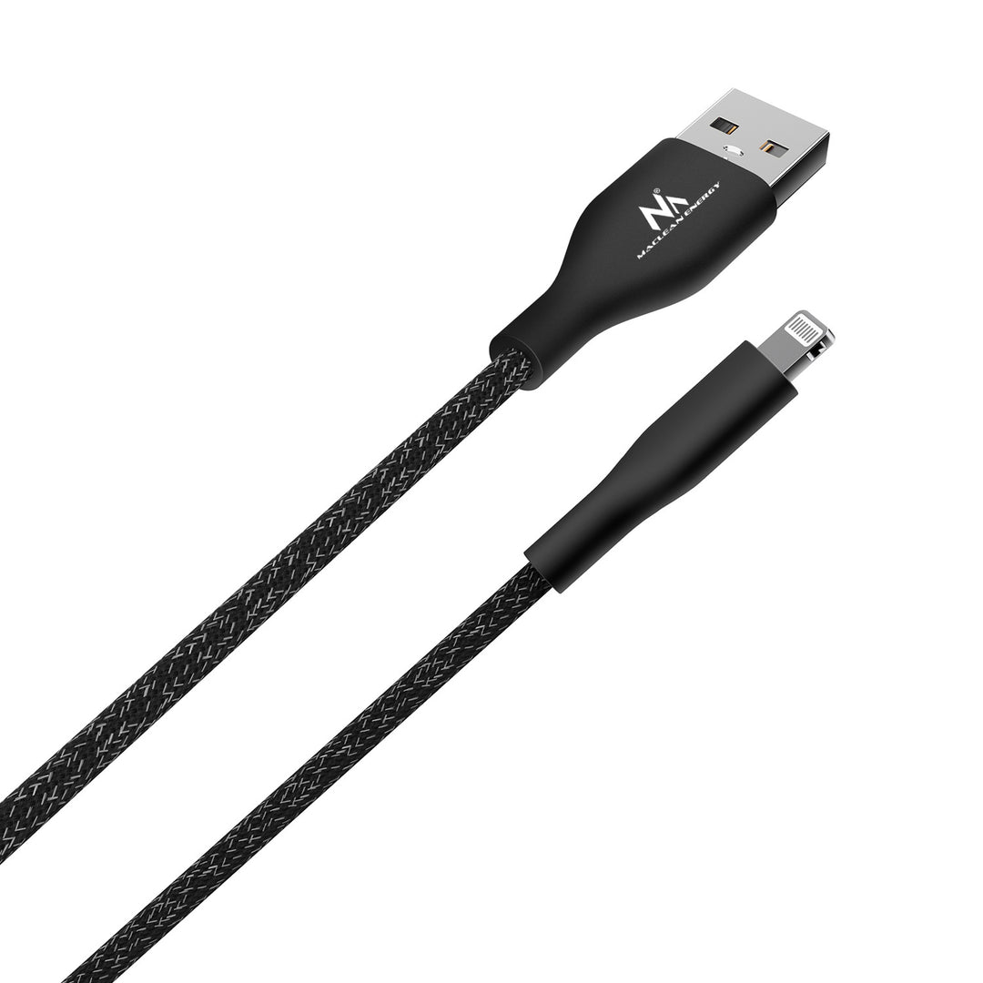 Maclean MCE845B MFi-gecertificeerde oplaadkabel Gegevensoverdrachtkabel Compatibel met iPhone/iPod/iPad 5V/2.4A snel opladen 1 meter Zwart