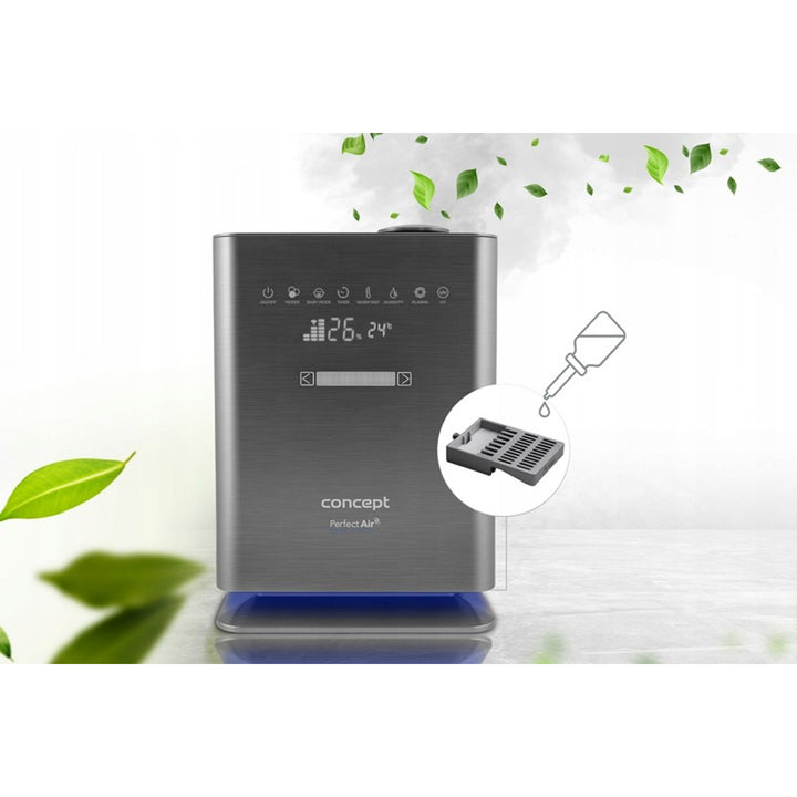 Concept Perfect Air ZV2021 Luchtbevochtiger voor ruimtes tot 50 m2 Geurverspreider Humidifier UV-lamp UVC Touch LED-display Wifi-timer Automatische vochtigheidsregeling