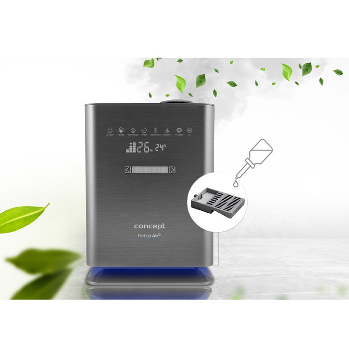 Concept Perfect Air ZV2021 Luchtbevochtiger voor ruimtes tot 50 m2 Geurverspreider Humidifier UV-lamp UVC Touch LED-display Wifi-timer Automatische vochtigheidsregeling