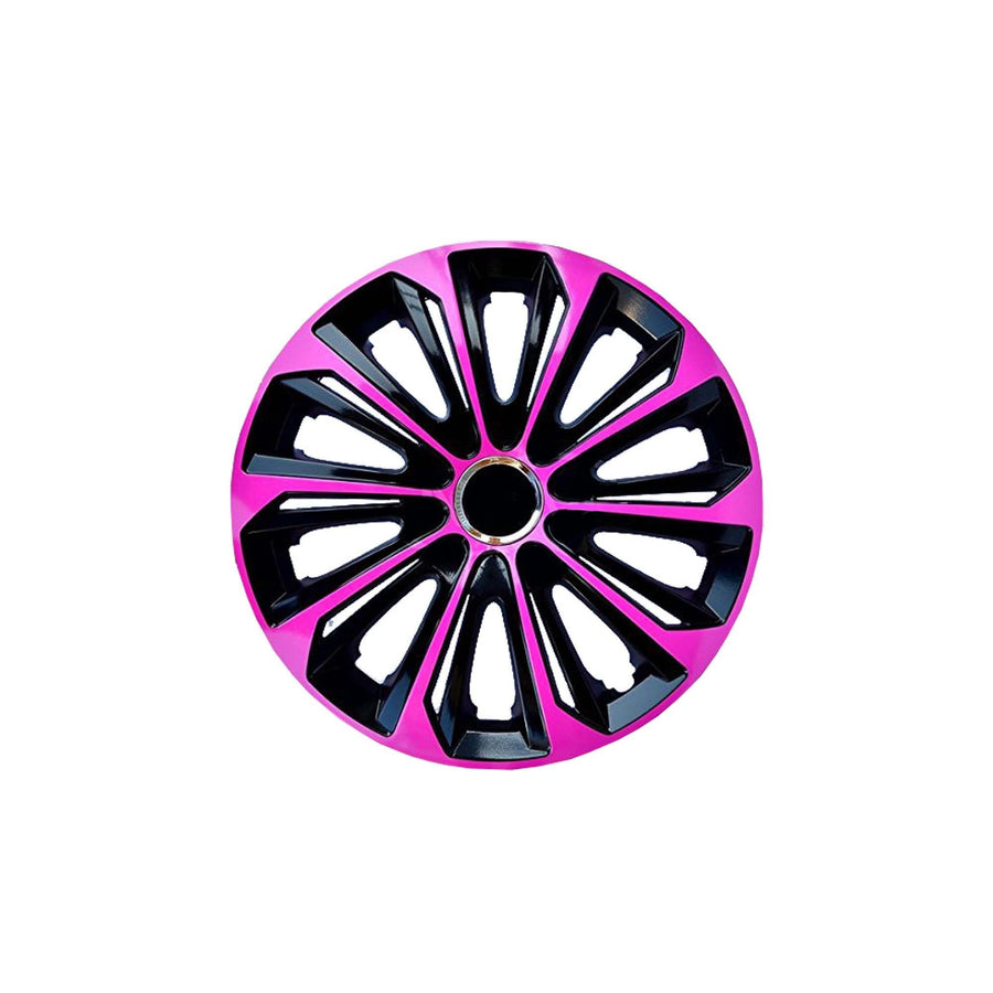 NRM - wieldoppen 15" - zwart met roze - set van 4 stuks - ABS / Duurzaam / Resistant
