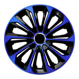 NRM - wieldoppen 15" - zwart met blauw- set van 4 stuks - ABS / Duurzaam / Resistant